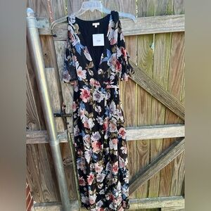 Floral Black Maxi Dress